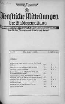 Dienstliche Mitteilungen die Stadtverwaltung Litzmannstadt 14 sierpień 1940 nr 28