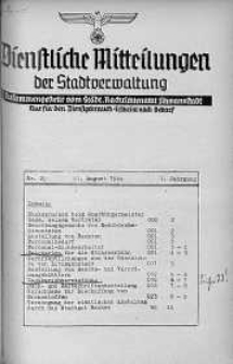 Dienstliche Mitteilungen die Stadtverwaltung Litzmannstadt 21 sierpień 1940 nr 29