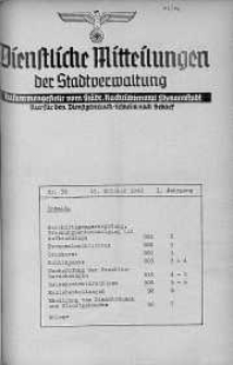 Dienstliche Mitteilungen die Stadtverwaltung Litzmannstadt 19 październik 1940 nr 36