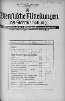 Dienstliche Mitteilungen die Stadtverwaltung Litzmannstadt 22 październik 1940 nr 37