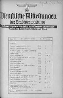 Dienstliche Mitteilungen die Stadtverwaltung Litzmannstadt 31 październik 1940 nr 38