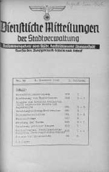 Dienstliche Mitteilungen die Stadtverwaltung Litzmannstadt 4 listopad 1940 nr 39
