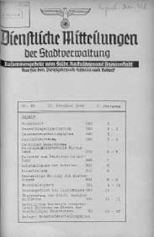 Dienstliche Mitteilungen die Stadtverwaltung Litzmannstadt 12 listopad 1940 nr 40
