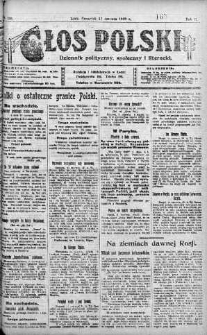 Głos Polski : dziennik polityczny, społeczny i literacki 12 czerwiec 1919 nr 159