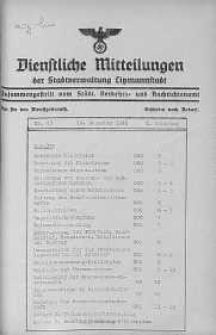 Dienstliche Mitteilungen die Stadtverwaltung Litzmannstadt 14 grudzień 1940 nr 43