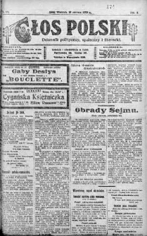 Głos Polski : dziennik polityczny, społeczny i literacki 15 czerwiec 1919 nr 162