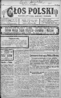 Głos Polski : dziennik polityczny, społeczny i literacki 18 czerwiec 1919 nr 165