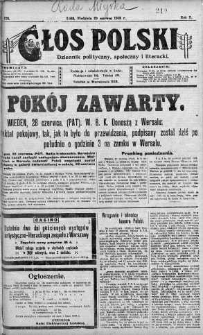 Głos Polski : dziennik polityczny, społeczny i literacki 29 czerwiec 1919 nr 176