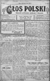 Głos Polski : dziennik polityczny, społeczny i literacki 3 lipiec 1919 nr 180