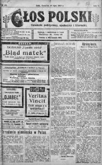 Głos Polski : dziennik polityczny, społeczny i literacki 10 lipiec 1919 nr 187