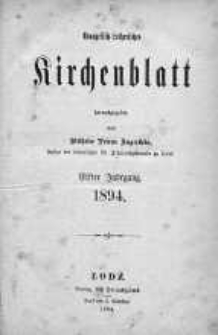 Evangelisch-Lutherisches Kirchenblatt 3 styczen 1894 nr 1