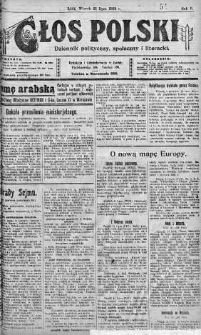 Głos Polski : dziennik polityczny, społeczny i literacki 22 lipiec 1919 nr 199