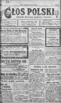 Głos Polski : dziennik polityczny, społeczny i literacki 27 lipiec 1919 nr 204