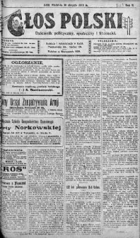 Głos Polski : dziennik polityczny, społeczny i literacki 10 sierpień 1919 nr 218