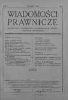 Wiadomości Prawnicze. Czasopismo poświęcone zagadnieniom prawa i krytyce prawniczej 1934 nr 3
