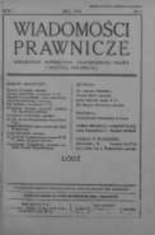 Wiadomości Prawnicze. Czasopismo poświęcone zagadnieniom prawa i krytyce prawniczej 1934 nr 5