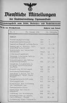 Dienstliche Mitteilungen die Stadtverwaltung Litzmannstadt 30 styczeń 1941 nr 2