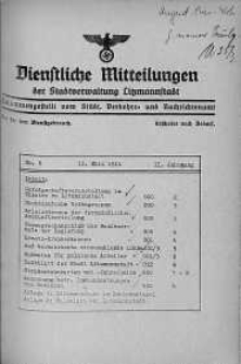 Dienstliche Mitteilungen die Stadtverwaltung Litzmannstadt 18 marzec 1941 nr 6