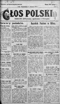 Głos Polski : dziennik polityczny, społeczny i literacki 11 sierpień 1919 nr 219