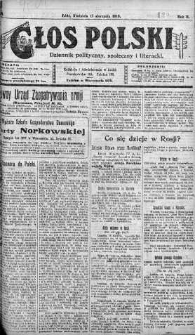 Głos Polski : dziennik polityczny, społeczny i literacki 17 sierpień 1919 nr 225