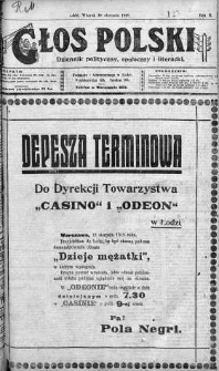Głos Polski : dziennik polityczny, społeczny i literacki 19 sierpień 1919 nr 227