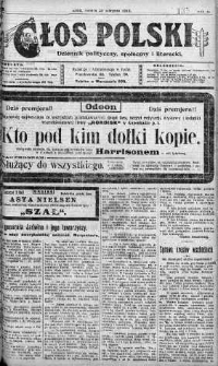 Głos Polski : dziennik polityczny, społeczny i literacki 23 sierpień 1919 nr 231
