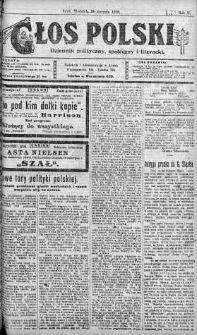 Głos Polski : dziennik polityczny, społeczny i literacki 24 sierpień 1919 nr 232