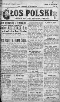Głos Polski : dziennik polityczny, społeczny i literacki 25 sierpień 1919 nr 233
