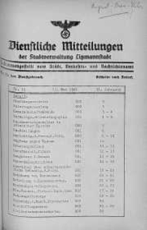 Dienstliche Mitteilungen die Stadtverwaltung Litzmannstadt 19 maj 1941 nr 11