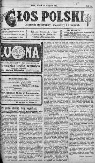 Głos Polski : dziennik polityczny, społeczny i literacki 26 sierpień 1919 nr 234