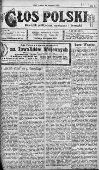 Głos Polski : dziennik polityczny, społeczny i literacki 29 sierpień 1919 nr 237