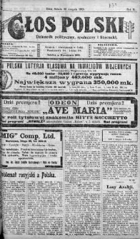 Głos Polski : dziennik polityczny, społeczny i literacki 30 sierpień 1919 nr 238
