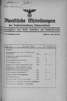 Dienstliche Mitteilungen die Stadtverwaltung Litzmannstadt 31 maj 1941 nr 13