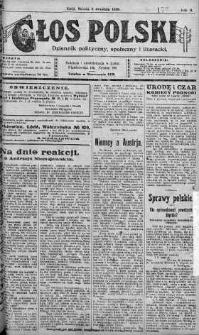 Głos Polski : dziennik polityczny, społeczny i literacki 6 wrzesień 1919 nr 245
