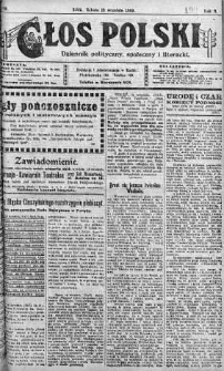 Głos Polski : dziennik polityczny, społeczny i literacki 13 wrzesień 1919 nr 251