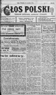 Głos Polski : dziennik polityczny, społeczny i literacki 14 wrzesień 1919 nr 252