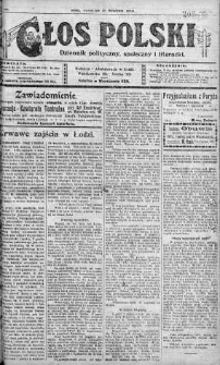 Głos Polski : dziennik polityczny, społeczny i literacki 18 wrzesień 1919 nr 256