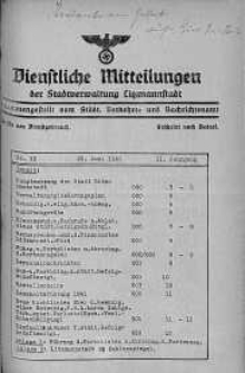 Dienstliche Mitteilungen die Stadtverwaltung Litzmannstadt 26 czerwiec 1941 nr 15
