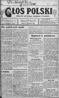 Głos Polski : dziennik polityczny, społeczny i literacki 19 wrzesień 1919 nr 257