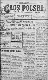 Głos Polski : dziennik polityczny, społeczny i literacki 20 wrzesień 1919 nr 258