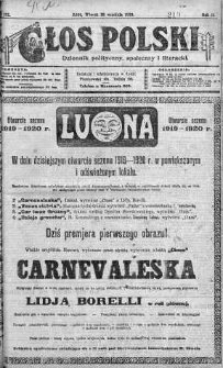 Głos Polski : dziennik polityczny, społeczny i literacki 23 wrzesień 1919 nr 261