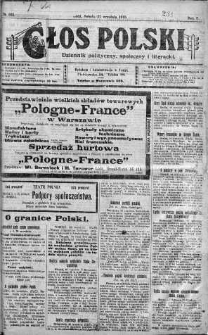 Głos Polski : dziennik polityczny, społeczny i literacki 27 wrzesień 1919 nr 265