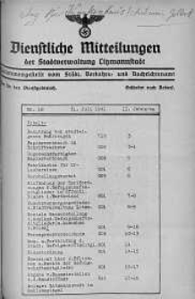 Dienstliche Mitteilungen die Stadtverwaltung Litzmannstadt 31 lipiec 1941 nr 18