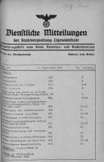 Dienstliche Mitteilungen die Stadtverwaltung Litzmannstadt 1 wrzesień 1941 nr 21
