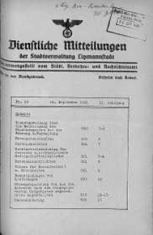 Dienstliche Mitteilungen die Stadtverwaltung Litzmannstadt 18 wrzesień 1941 nr 22