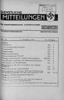 Dienstliche Mitteilungen die Stadtverwaltung Litzmannstadt 3 listopad 1941 nr 26