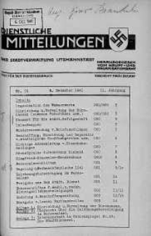 Dienstliche Mitteilungen die Stadtverwaltung Litzmannstadt 8 grudzień 1941 nr 29