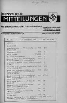 Dienstliche Mitteilungen die Stadtverwaltung Litzmannstadt 19 grudzień 1941 nr 30