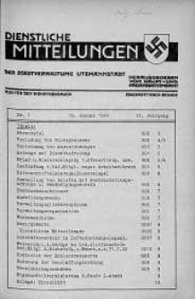 Dienstliche Mitteilungen die Stadtverwaltung Litzmannstadt 19 styczeń 1943 nr 1
