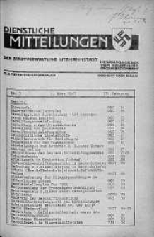Dienstliche Mitteilungen die Stadtverwaltung Litzmannstadt 5 marzec 1943 nr 3